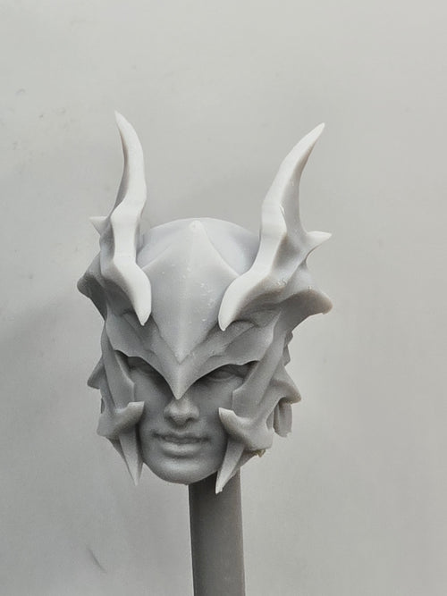 3d Printed Mythic Legions Scale Head 1.0 Vampire Knight Head#1  1:12 6" Scale.