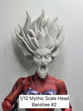 3d Printed Mythic Legions Scale Head 2.0 Banshee Head#2  1:12 6" Scale.