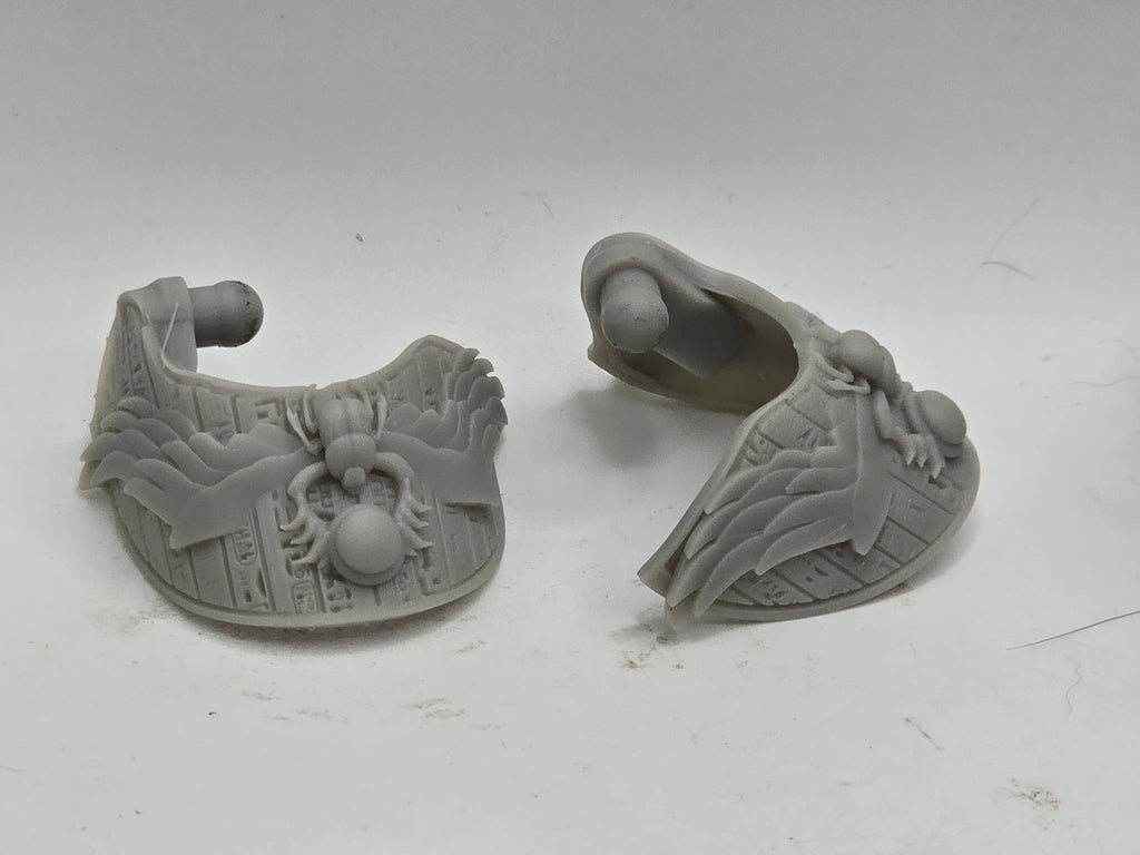 3d Printed Mythic Legions Scale Head 1.0 Scarab Armor Pauldrons 1:12 6" Scale.