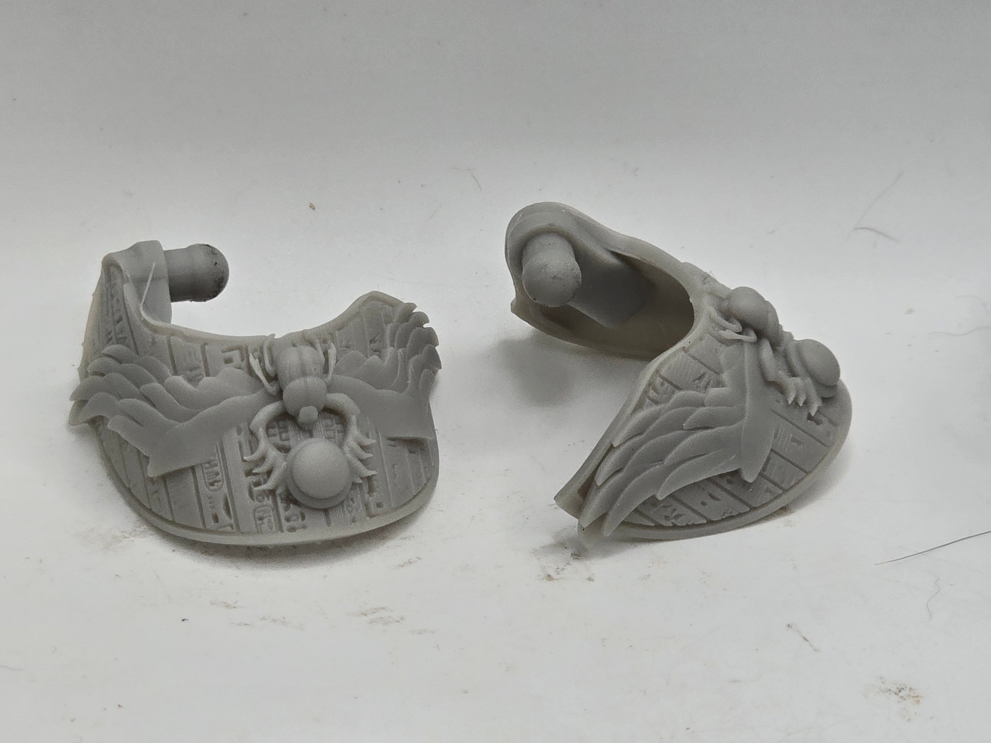 3d Printed Mythic Legions Scale Head 1.0 Scarab Armor Pauldrons 1:12 6" Scale.