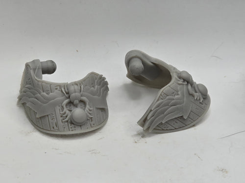 3d Printed Mythic Legions Scale Head 1.0 Scarab Armor Pauldrons 1:12 6" Scale.