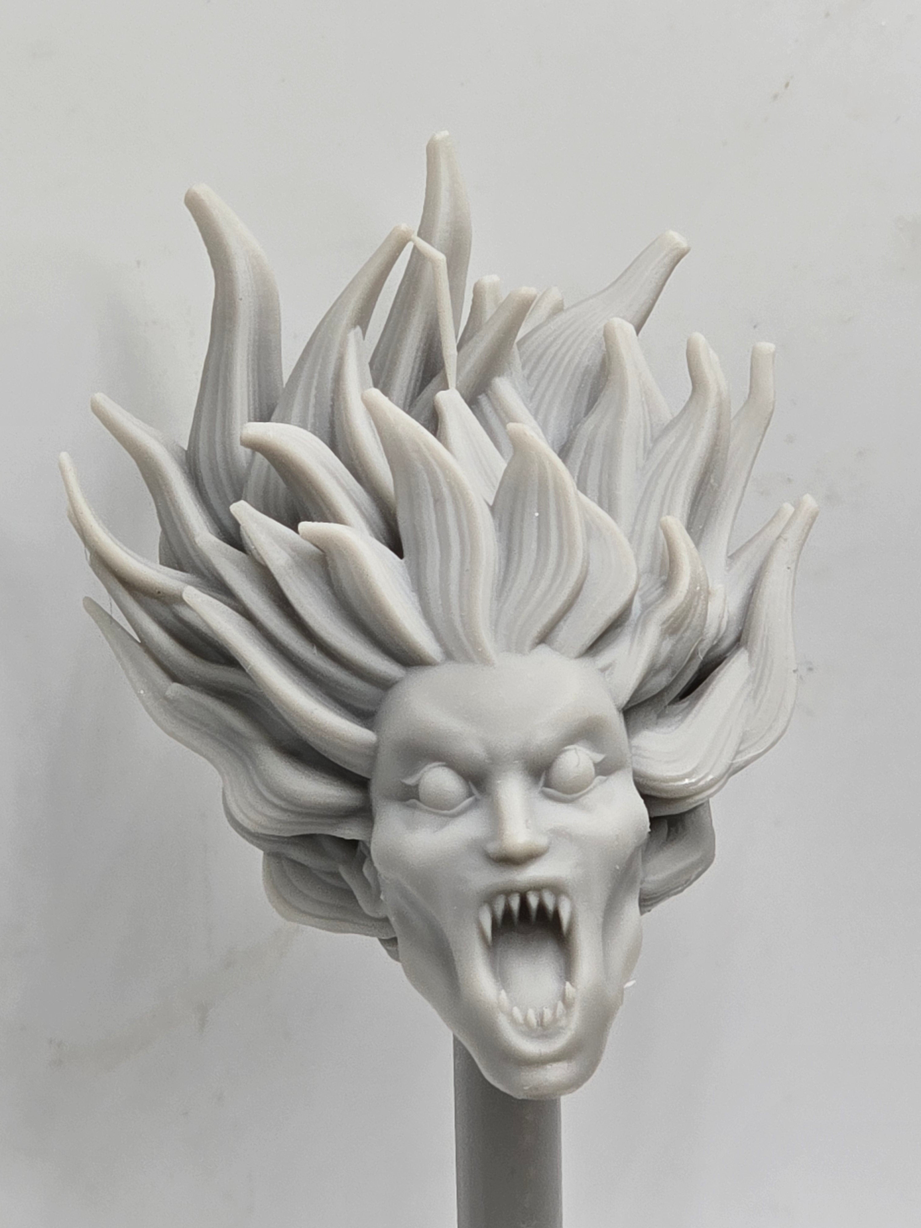 3d Printed Mythic Legions Scale Head 2.0 Banshee Head#2  1:12 6" Scale.