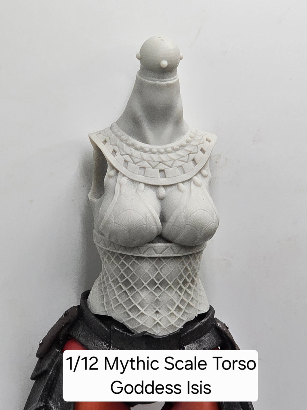 3d Printed Mythic Legions Scale Head 2.0 Goddess Isis Torso 1:12 6" Scale.