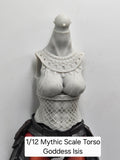 3d Printed Mythic Legions Scale Head 2.0 Goddess Isis Torso 1:12 6" Scale.