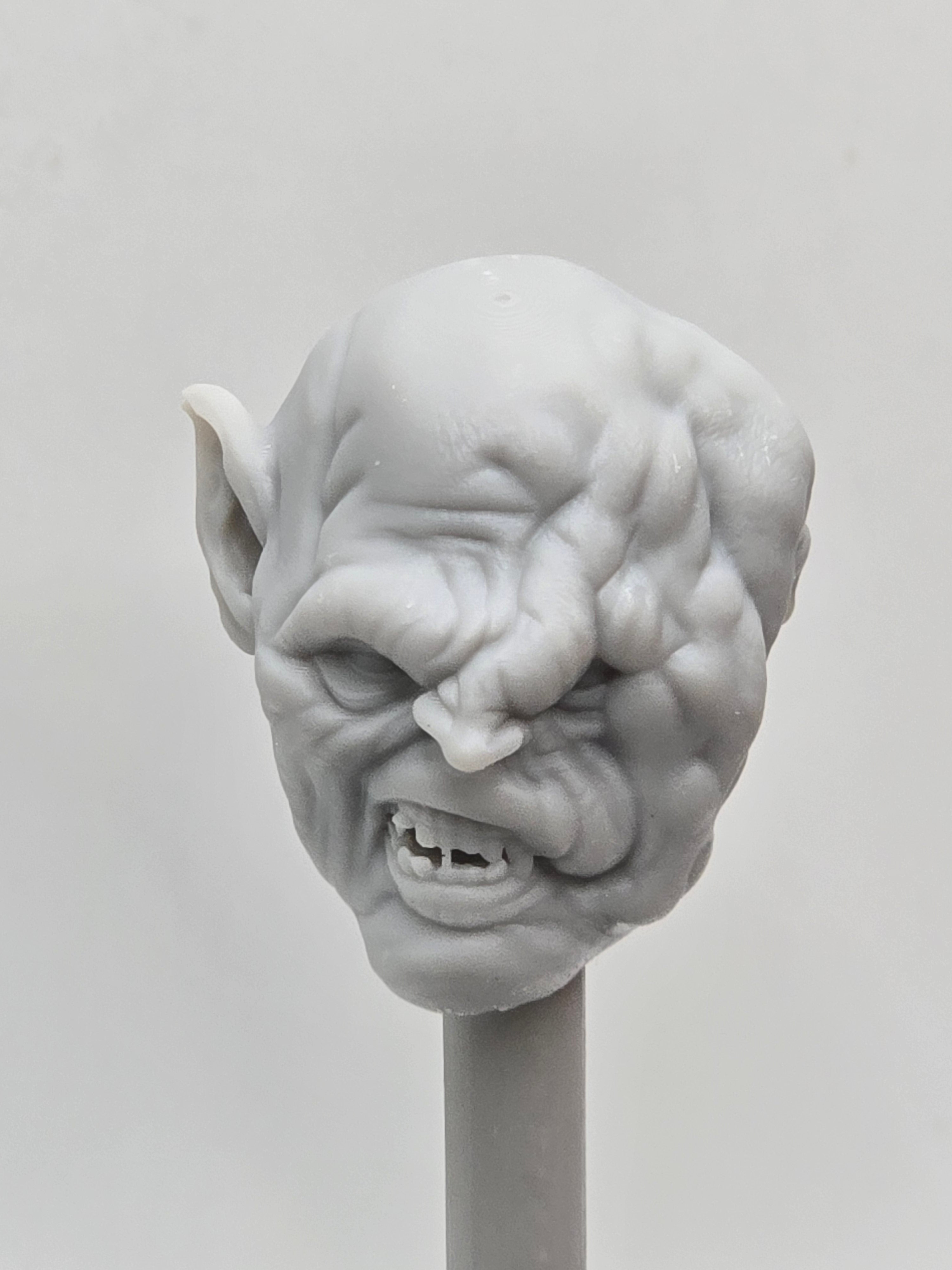 3d Printed Mythic Legions Scale Head 1.0 Orc Gothmog Head  1:12 6" Scale.