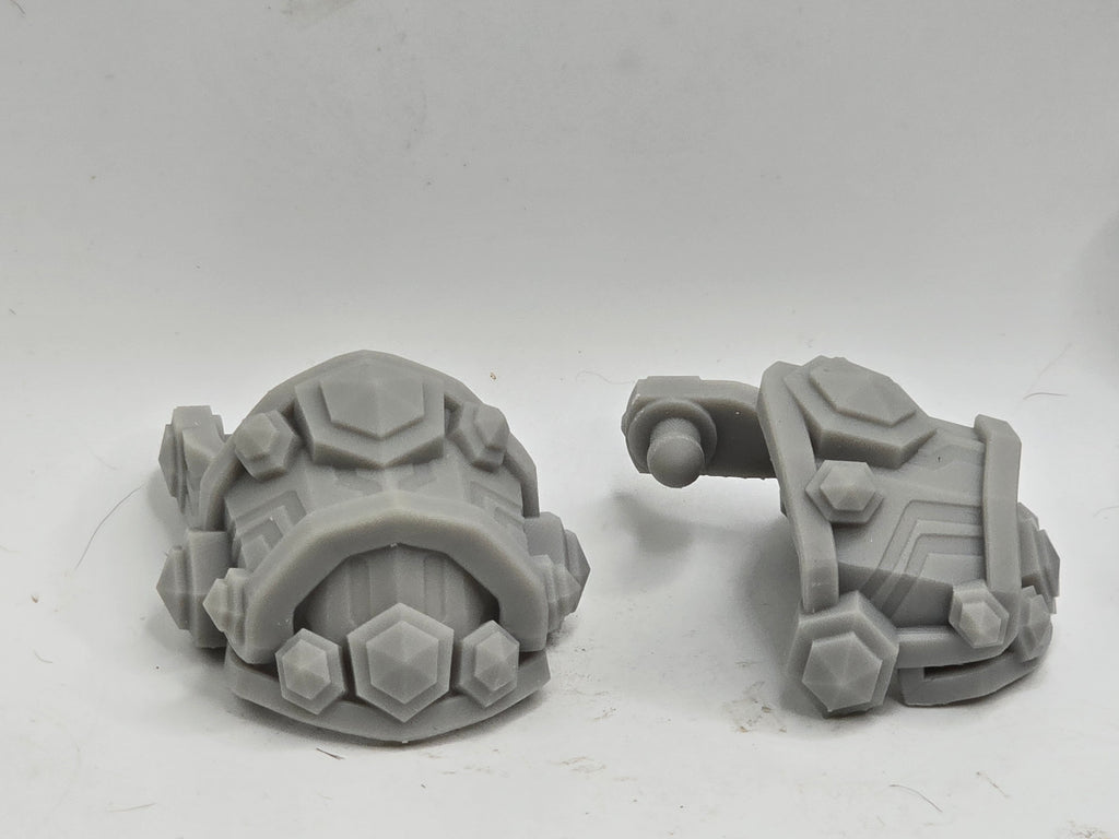 3d Printed Mythic Legions Scale Head 1.0 Mineral Dwarf Pauldrons 1:12 6" Scale.