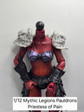 3d Printed Mythic Legions Scale Head 2.0 Priestess of Pain Pauldrons 1:12 6" Scale.