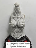 3d Printed Mythic Legions Scale Head 2.0 Spider Priestess Torso 1:12 6" Scale.