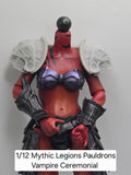 3d Printed Mythic Legions Scale Head 2.0 Vampire Ceremonial Pauldrons 1:12 6" Scale.
