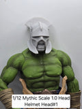 3d Printed Mythic Legions Scale Head 1.0 Orc Uruk Hai Helmet Head#1  1:12 6" Scale.