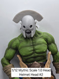 3d Printed Mythic Legions Scale Head 1.0 Orc Uruk Hai Helmet Head#2  1:12 6" Scale.