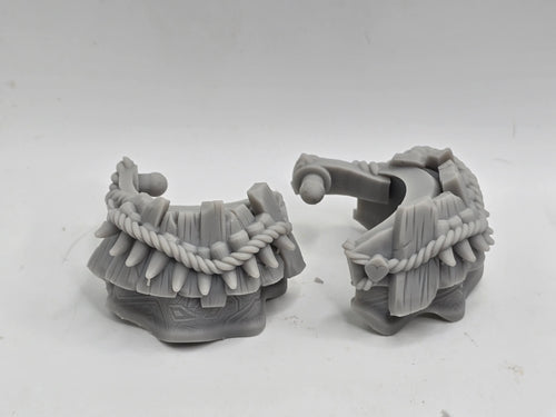 3d Printed Mythic Legions Scale Head 1.0 Bullseye Shaman Pauldrons 1:12 6" Scale.