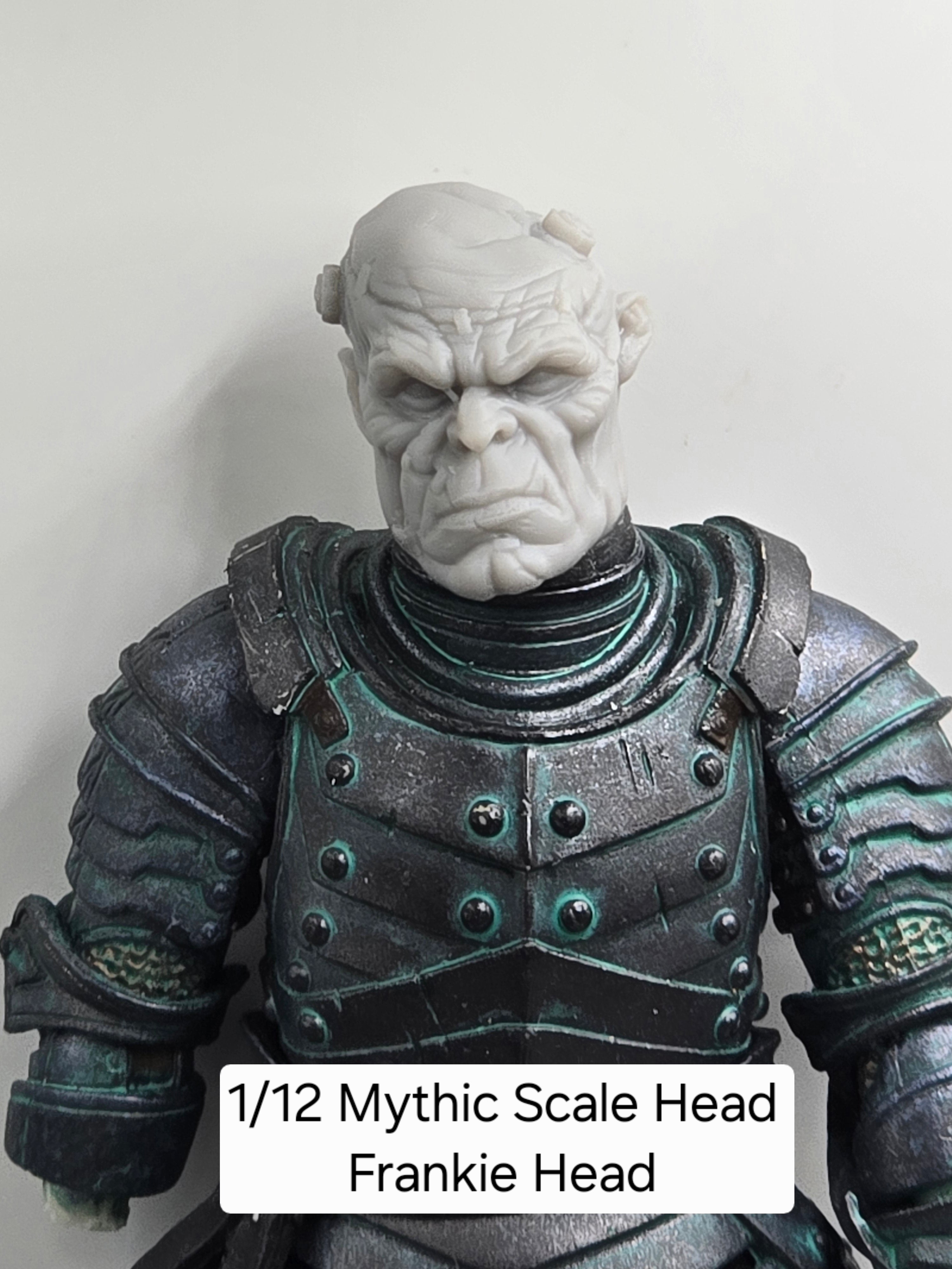 3d Printed Mythic Legions Scale Head 1.0 Frankie Head  1:12 6" Scale.
