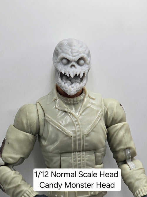3d Printed Mythic Legions Scale Head 1.0 Candy Monster Head  1:12 6" Scale.